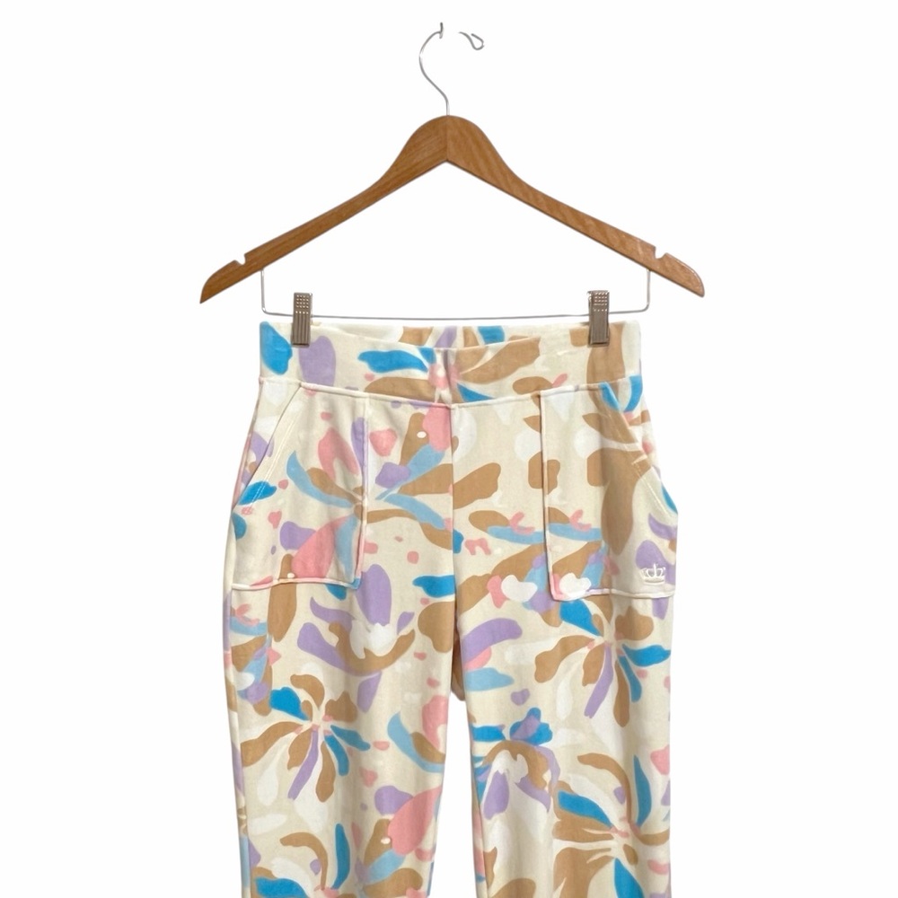Juicy by Juicy Couture Velour Floral Lounge Pants Womens S Pull On Comfy Retro - Picture 2 of 8
